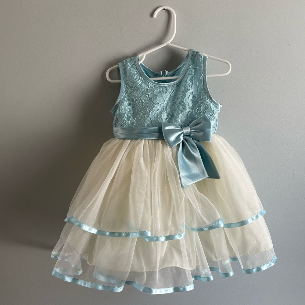 Jayne Copeland Toddler Blue Ruffle Dress - Picture 2 of 6